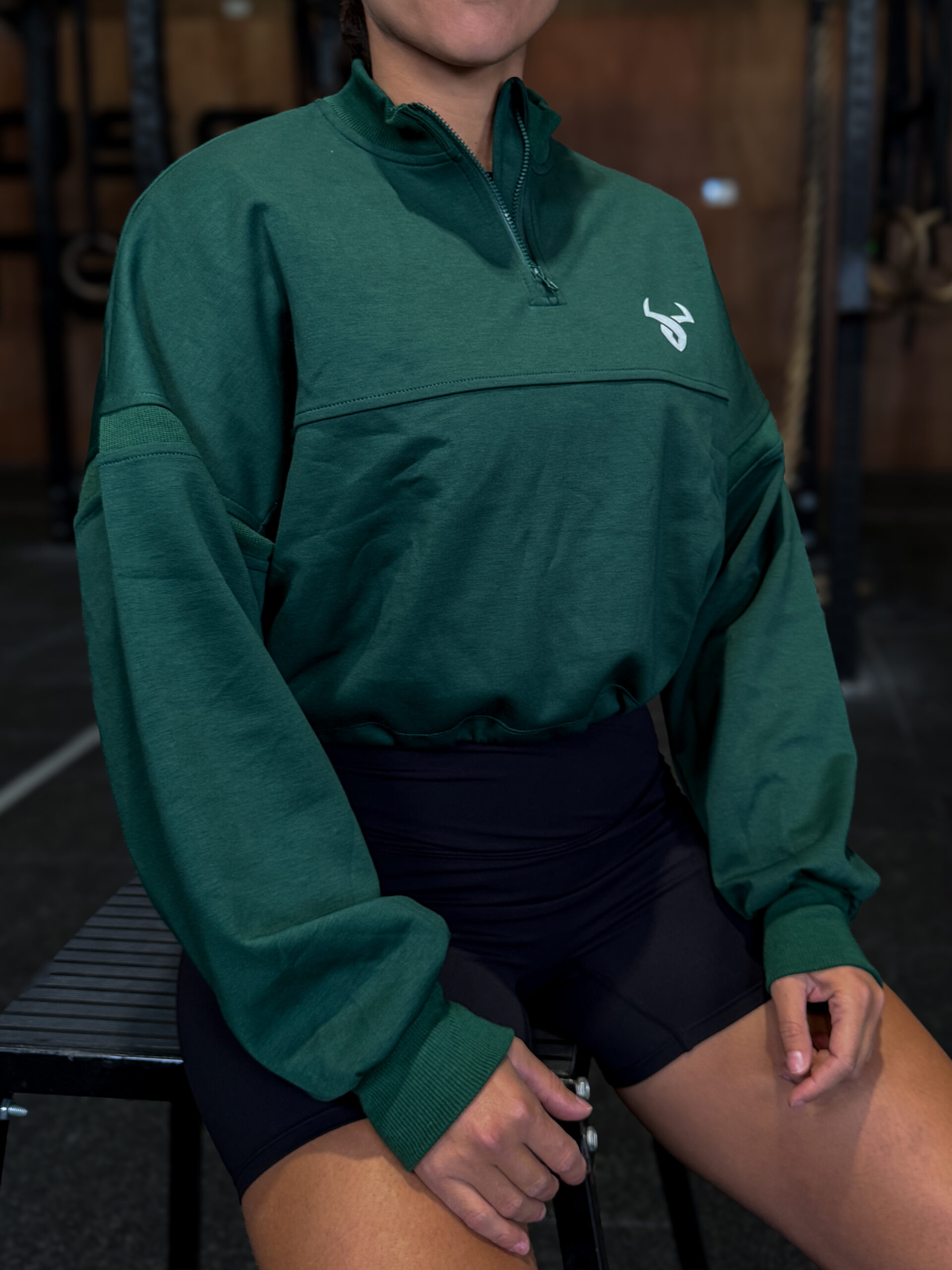 Pull Crop top "Bottle Green"